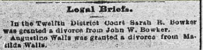 John and Sarah Bowker Divorce