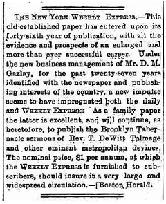 Management of the NY Weekly Express